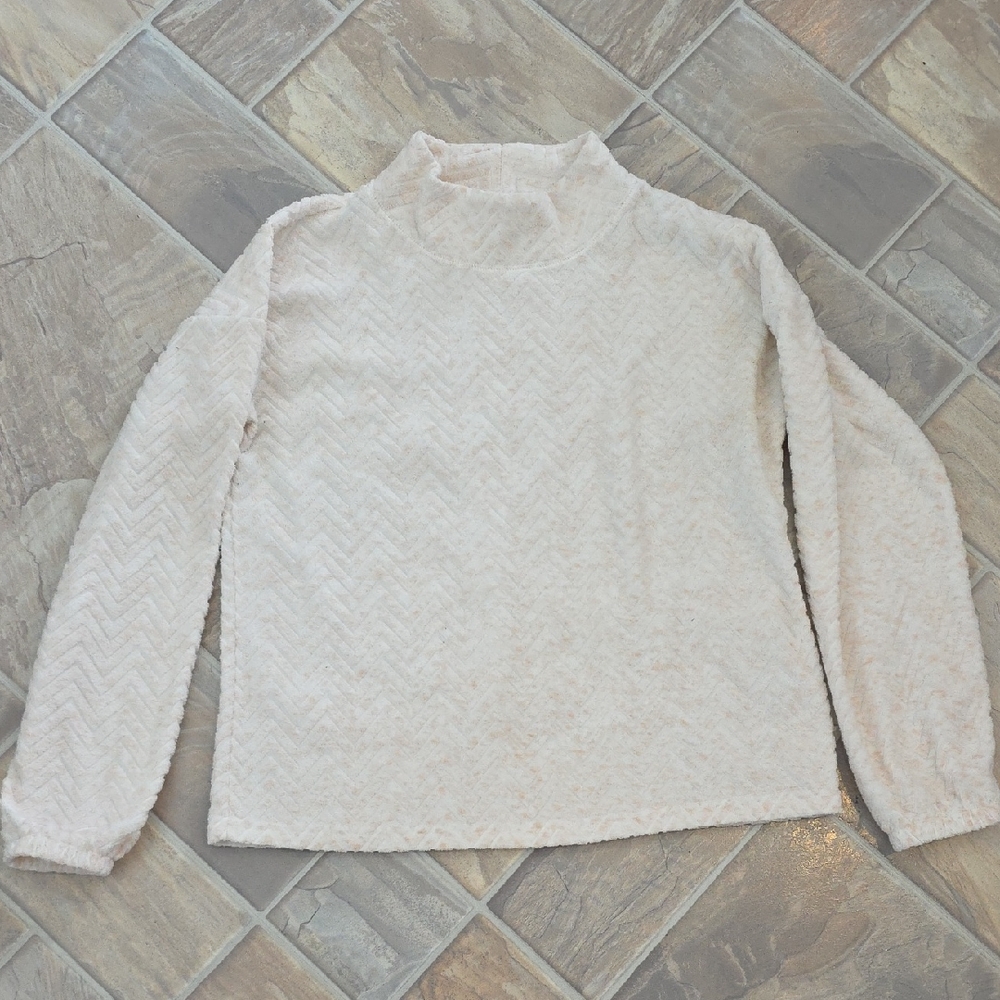 Maurices Cream/Light Pink Textured Sweatshirt